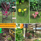 6 Pack Plant Protector from Animals, 13.5" Dia x 14" H Wire Plant Protectors, 18pcs Pre-Bent Metal Mesh to Keep Animals Out with Zip Ties & Stakes (6 Packs)