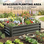 Outsunny Galvanized Raised Garden Bed, 4' x 2' x 1' Metal Planter Box, for Growing Vegetables, Flowers, Herbs, Succulents, Gray
