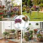 J-Fly 2 Sets Pelican Metal Flowers Plant Holders Stand with Coconut Pots, Plants Stand Indoor Flower Pots Outdoor, Room Home Living Room Front Outdoor Patio Decor, Gardening Valentine Decoration Gifts