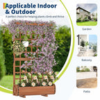 GarveeLife 67" h Raised Garden Bed with Trellis & Roof - Wooden Planter Box with Drainage, Freestanding Outdoor Garden Box for Climbing Vines, Vegetables, Flowers - Perfect for Yard, Patio, Balcony