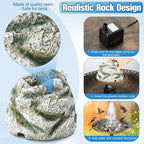 Bird Bath Fountain, Bird Bath Water Fountains with 7W Water Pump, Gray Moss Resin Granite Water Fountain Rock Waterfall for Birdbath, Bird Feeder