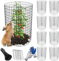 8 Pack Plant Protectors from Animals, 24"x 12" Wire Cages with Stakes and Cable Ties, Metal Mesh to Keep Animals Out, Metal Plant Cages for Vegetables, Flowers