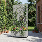 Casaphoria Metal Raised Garden Bed with Trellis and Wheels, 72"x35"x16" Planter Box for Climbing Plants, Vegetables & Vines, Features Drainage Holes and Privacy Screen, Grey-Star