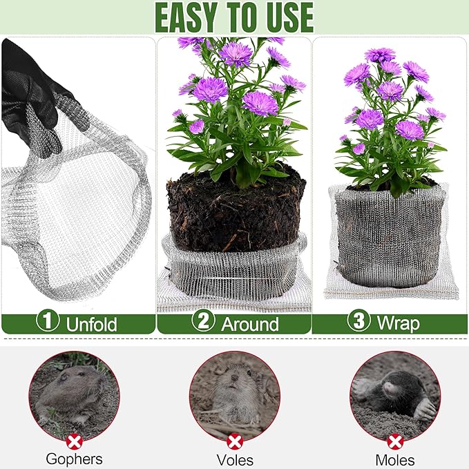 8 PCS 10 Gallon Root Guard Gopher Proof Wire Baskets, Stainless Steel Gophers Moles Voles Proof Mesh Baskets, Underground Cages for Protecting Plant Roots, Trees, Flowers, Crops, Tubers