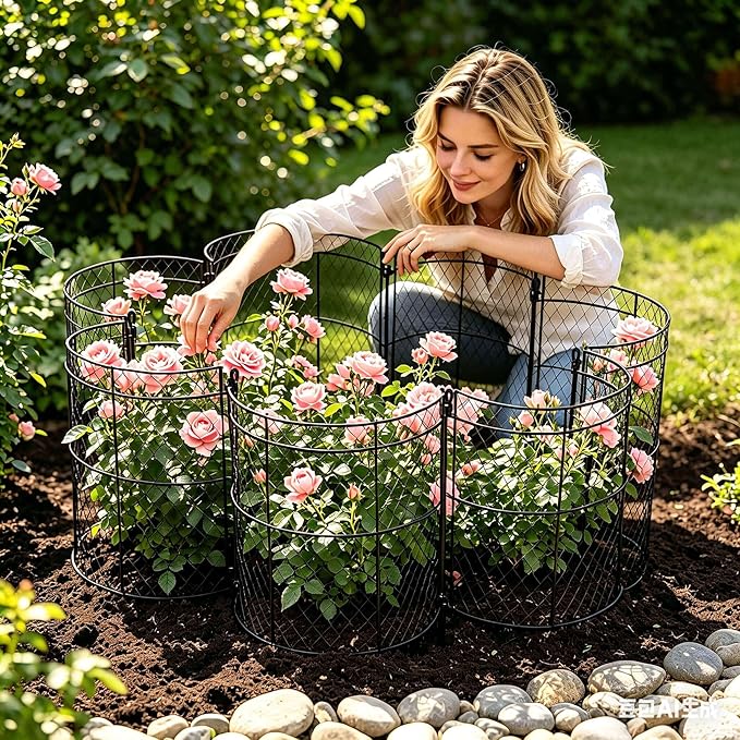 10 Pack Heavy-Duty Chicken Wire Plant Cloches, 14"x16" Chicken Wire Plant Protectors, Rustproof Metal Garden Cages to Shield Seedlings, Flowers & Vegetables from Animals