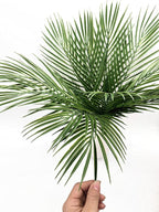 Artificial Tropical Palm Leaves Stems 12 Pcs, Fake Monstera Plants Areca Leaf Plants Faux Greenery Bushes Realistic Farmhouse Plant for Home Kitchen Garden Bathroom Decor Outdoor Indoor Decoration