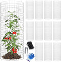 winemana 12 Set Garden Plant Protector Cage,36 Pcs 24x12 IN Metal Wire Protectors for Plants, Protection Cages with Stakes Nylon Ties Animals Barrier to Keep Rabbit Chicken Away from Flower Vegetables