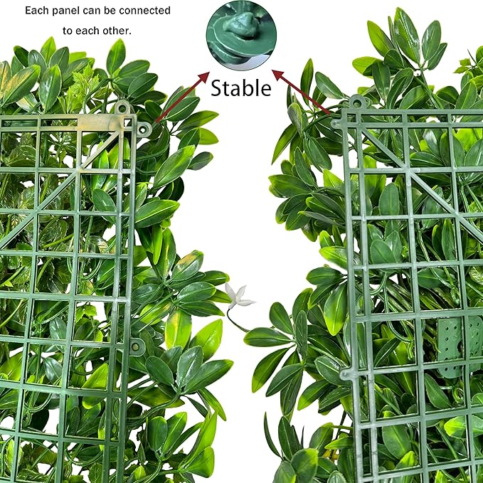 ODTORY Artificial Plant Wall Roll: 40X120 in (33.5 sqft) UV-Anti Ivy Privacy Fence Screen Faux Greenery Panels Backdrop Boxwood Ivy Vine Leaf Hedge Fence for Indoor Outdoor Green Decor