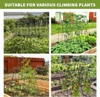Cucumber Trellis 2 Pack, Foldable A-Frame Garden Trellis for Raised Bed Garden Grow Support with Plant Support Clips, Twist Ties, Plastic Ties, for Cucumber,Tomato, Climbing Plants and Flowers