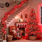 JMEXSUSS 600 LED Red Christmas Lights Outdoor, Red String Twinkle Fairy Lights Indoor Plug in, Valentines Day Lights Clear Wire for Tree Party Christmas Graduation Party Decorations