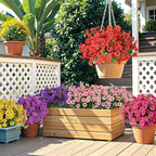 Alupssuc 48 Bundles Artificial Flowers for Outdoors Decoration, UV Resistant Silk Faux Floral Spring Fake Plastic Plants Greenery for Outside Indoor Porch Window Planter Home Decor(Upgrade 6 Colors)