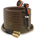 Garden Hose 50FT, Water Hose with Extra Large Solid Brass Fittings, Kink Free & Burst Resistant，Lightweight for Watering, Car Washing, Yard Cleaning