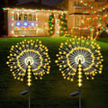 2 Pack 250LED Solar Garden Lights Outdoor, Dual Lighting Modes Firework Lights Solar Powered, Waterproof Twinkle Fairy Light Outside for Yard Patio Pathway Christmas Party Decorative（Warm White）