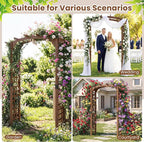 Giantex 7.5FT Wood Garden Arbor Trellis, Wooden Wedding Arch for Ceremony Party, Outdoor Archway Pergola for Climbing Plants, Pathway, Yard, Garden Decor, Easy Assembly (Dark Brown, 63''W x 90''H)