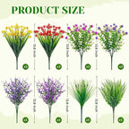Der Rose 24 Bundles Artificial Flowers Bulk for Outdoors UV Resistant Fake Flowers Spring for Garden Patio Porch Farmhouse Home Window Box Decor（Colourful）