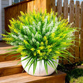 Artificial Plants Outdoor, 20 Pcs Artificial Flowers Outdoor Fake Plants UV Resistant Fake Flowers, Plastic Faux Flowers Shrubs Greenery Plants for Home Garden Patio Porch Window Box Decor