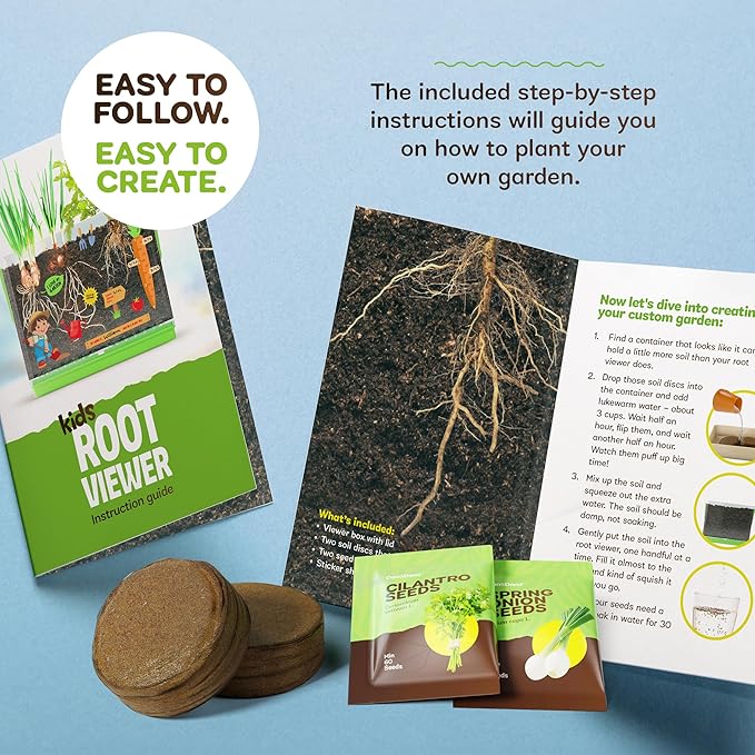 Dan&Darci Root Viewer Kit for Kids - Grow Your Own Plant for Boys & Girls Gifts - Science STEM Toy & Craft Growing Kits for Ages 4-8 Birthday Gifts for Boy, Girl 4, 5, 6, 7, 8, Year Old