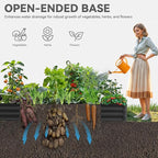 DWVO 2pcs 12 x 4 x 1 FT Raised Garden Bed Kit, Outdoor Galvanized Flower Bed with Safety Rubber and Gloves, Large Metal Planter Box for Vegetables, Flowers, Herbs, Fruits, Black
