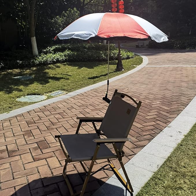 Chair Umbrella with Clamp,46 inches UPF 50+ Clip on Parasol for Patio,Beach Chairs,Strollers,Wheelchairs,Golf Carts