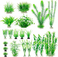 MyLifeUNIT Aquarium Plants, 20 Pack Artificial Fish Tank Plants for Aquarium Decorations (Green)