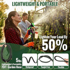 Garden Hose 75ft Flexible Water Hose Non-Expandable High Pressure Kink-Free Leakproof Durable Portable Lightweight Outdoor Yard Lawn Black Fabric Watering Hose with 3/4" Aluminum Fittings