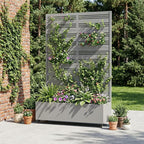 Casaphoria Metal Raised Garden Bed with Trellis and Wheels, 72"x47"x16" Arched Planter Box for Climbing Plants, Vegetables & Vines, Features Drainage Holes and Privacy Screen, Grey-Harold