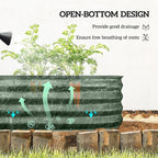 Outsunny 5' x 2' x 1' Galvanized Raised Garden Bed Kit, Outdoor Metal Elevated Planter Box with Safety Edging, Easy DIY Stock Tank for Growing Flowers, Herbs & Vegetables, Green