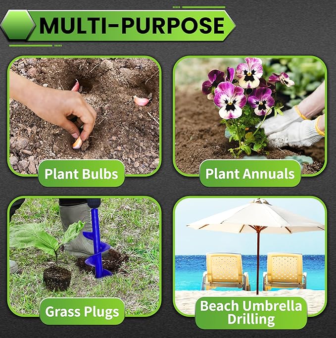SYITCUN Auger Drill Bit for Planting - 3.5"X16" Heavy-Duty Garden Auger Spiral Drill Bit - Bulb Planter Tool & Auger Post Hole Digger - 3/8" Hex Drive Drill