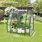 Outdoor Greenhouse with Screen Door,Outside Heavy Duty Walk in Green House for Garden Plants UV Protection Thermostatic Waterproof (Green, 35x35x36 Inch)