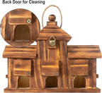 COLEBA Bird Houses for Outside,Outdoor 5 Hole Bird House Room for 5 Bird Families Bluebird Finch Cardinals Hanging Birdhouse for Garden