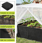 UNIFAMILY 2X2X1 FT Fabric Raised Garden Bed Kit, Breathable Raised Garden Bed with Cover, Garden Beds Outdoor with Plant Protection Mesh Netting for Vegetable, Flower, Herbs and Strawberry
