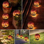 MLKNK Solar Globe Lights Outdoor Waterproof-Solar Balls-Solar Garden Lights-Orbs for Outside 2 Pack Cracked Glass Ball for Lawn Patio Yard Backyard Decorations