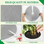 10pc 15.7" Plant Pot Grids Cuttable Plant Pot Soil Covers Protectors from Animals-Indoor Plant Pot Soil Guard for Outdoor Garden Plant Protection Breathable Mesh Prevents Digging