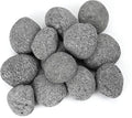Skyflame 3-5 Inch Round Lava Rock Pebbles, 15 Pounds Black Natural Tumbled Stones for Indoor Outdoor Gas Fire Pit|Fireplaces|Garden Landscaping Decoration| Cultivation of Potted Plants