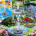 SZMP Solar Fountain, Works in Cloudy with 2000mAh Battery Backup, Glass Solar Powered Bird Bath Fountain with Smart Status Indicators, 3.5W, 8 Nozzles, for Garden, Outdoor (White)