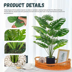 Der Rose 28" Fake Plants Large Artificial Monstera Faux Potted Plants Indoor Tall in Black Pots for Outdoor Floor Front Porch Decor