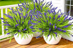 17.8" Tall Artificial Faux Plants Flowers for Outdoor Decorations, UV Resistant Fake Lavender Flowers Realistic Fake Plants Monkey Grass for Porch Garden Patio Window Box Courtyard