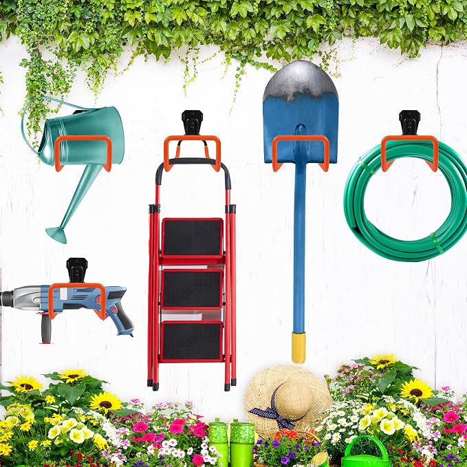 PeoMev 2pcs Hose Organizer Metal Hose Hangers for Outside Heavy Duty Hose Hook Wall Mount Hose Reels Garden Hose Holder for Ropes