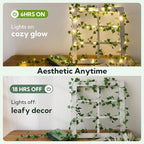 HEYFUNi Fake Ivy Vines with Lights, 23 Ft 73 Led Artificial Greenery Garland with Fairy Lights USB/Battery Operated, Leaf String Lights for Bedroom Aesthetic, Wall, Balcony, Wedding Decor, Warm White