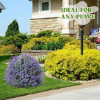 Lunmon 2 Pack 24" Artificial Topiary Ball Plants Trees with Flowers, Outdoor Fake Topiary Plants with Ground Spike, UV Resistant Faux Bushes for Indoor Outdoor Front Door Decor(Purple,Rose)