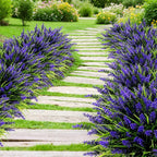 Geegoods Artificial Plants Flowers Outdoor – 24 Bundles UV Resistant Faux Lavender Flowers with Monkey Grass for Garden Porch Window Patio Hanging Planter Decor