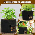 30 Gallon Potato Grow Bags 4-Pack with Dual Harvest Windows & Reinforced Handles, Non-Woven Fabric Planter for Potatoes, Tomatoes, Vegetables