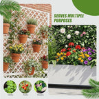 Casaphoria Metal Raised Garden Bed with Trellis and Wheels, 72"x47"x16" Arched Planter Box for Climbing Plants, Vegetables & Vines, Features Drainage Holes and Privacy Screen, White-Rhombus