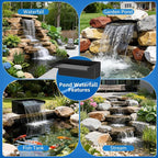 8" Pond Waterfall Kit, 660GPH Ultra Quiet Pump, 304 Stainless Steel Spillway, 9.8FT Freeze-Proof Tubing & 16.4FT Cord - Complete Water Feature Set for Garden, Koi Pond & Backyard Decor