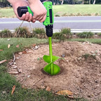 3"x16.5" Green Twin Auger Drill Bit – Wide & Fast Double Spiral Drill for Planting & Posts – Heavy Duty Steel with Hex Shank