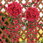 ATTGREAT Artificial Bougainvillea for Outdoors Faux Plants UV Resistant Flowers Fake Plastic Plants Realistic Silk Flowers for Porch Planter Garden Outside Hanging Decoration, 2Pcs (Rose Red)