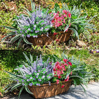 Starttag 20PCS Artificial Plants for Outdoor Decor Realistic Faux Greenery & Flowers Fake Plastic Leaves with Stems UV Resistant Outside Bushes for Garden Patio and Porch