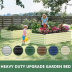 FOOWIN 4pcs 6x3x2ft Galvanized Raised Garden Bed, Planter Raised Garden Boxes Outdoor, Large Metal Raised Beds for Gardening, Garden Bed for Vegetables, Flowers, Herb,269 Gallon Capacity, Cream Yellow