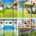 Adjustable Shepherd Hooks for Outdoor,1 Pack 70 Inch 5 Prong Base Bird Two Sided Feeder Poles,Heavy Duty Shepherds Hook,Suitable for Garden in Hanging Flower Basket,Lantern,Bird Nests (1 Pack 70 inch)