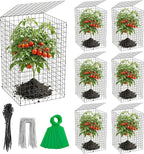 Adnee 7 Pack Wire Plant Protector with Cover-20x12x12 Inch Detachable Square Wire Cages to Prevent Animals-Metal Garden Plant Protector Cages for Protecting Plants Vegetables Flowers